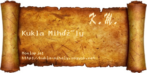 Kukla Mihály névjegykártya