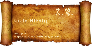 Kukla Mihály névjegykártya
